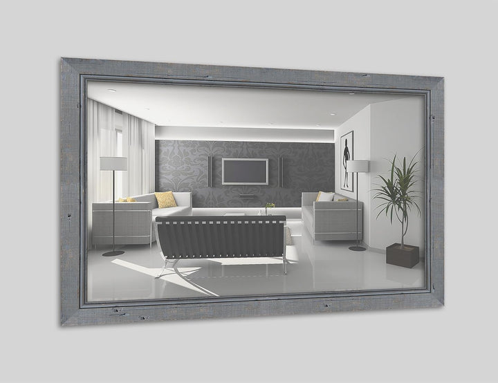 WANDStyle Spiegel Shabby Chic und Vintage Stil I Aussenmass: 67x87cm I Farbe: Grau I Grauer Wandspie