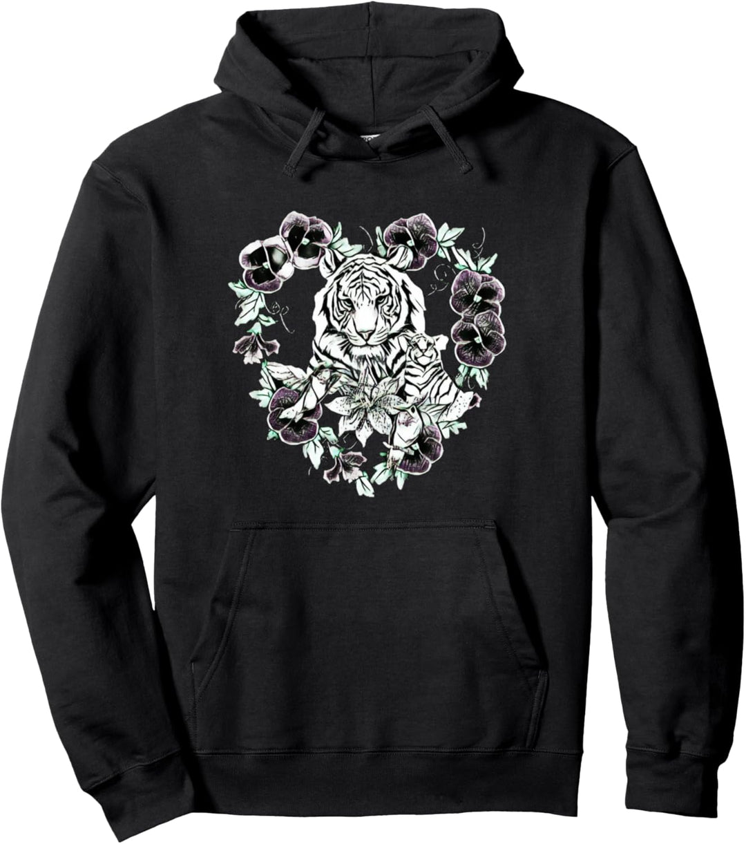 Tiger Motiv Raubkatzen Katzen Dschungel Krallen Zähne Tiger Pullover Hoodie