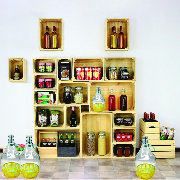 lilawelt24 2X Set 5L Bügelflasche + Stopfen + Gärröhrchen Weinballon Gärballon Glasflasche Bügelvers