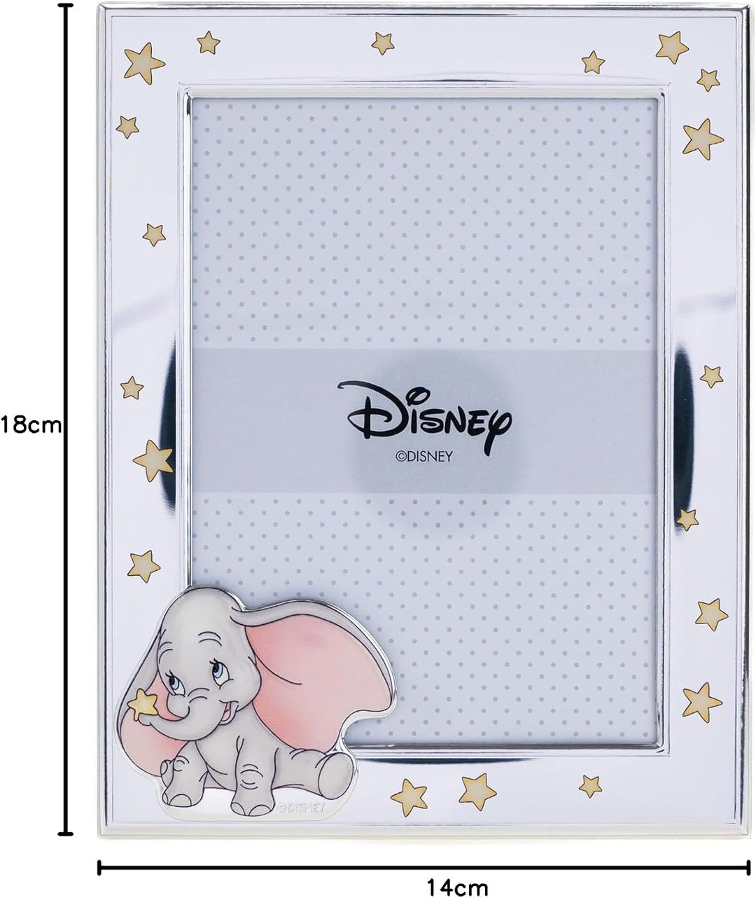 VALENTI & CO. Disney Baby - Dumbo Bilderrahmen Silber für Kinder, Geschenkidee Taufe, Geburt oder Ge