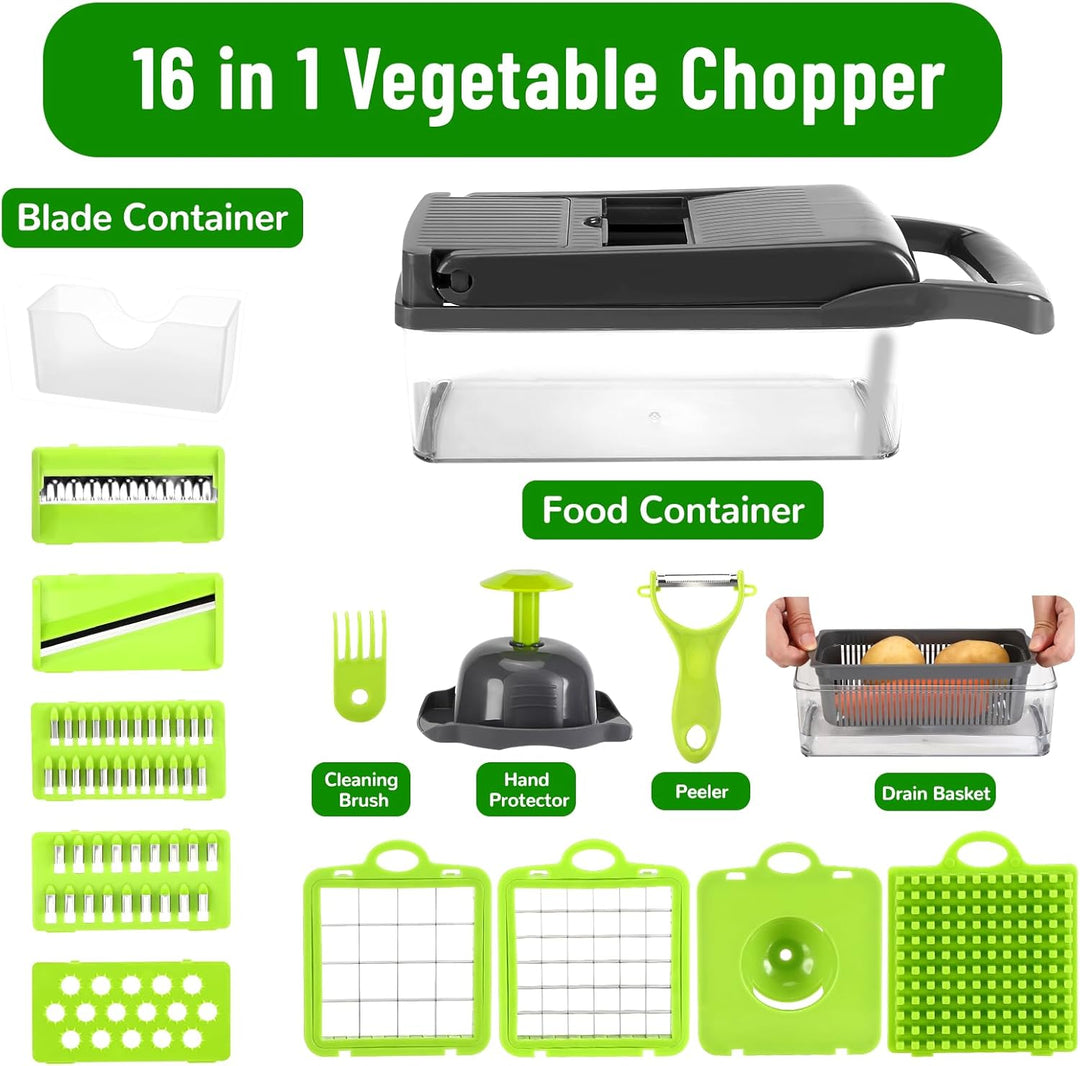 Gemüseschneider, Mandoline Gemüsehobel, 16 In 1 Mehrzweck Gemüse Schneider, Vegetable Chopper, Karto