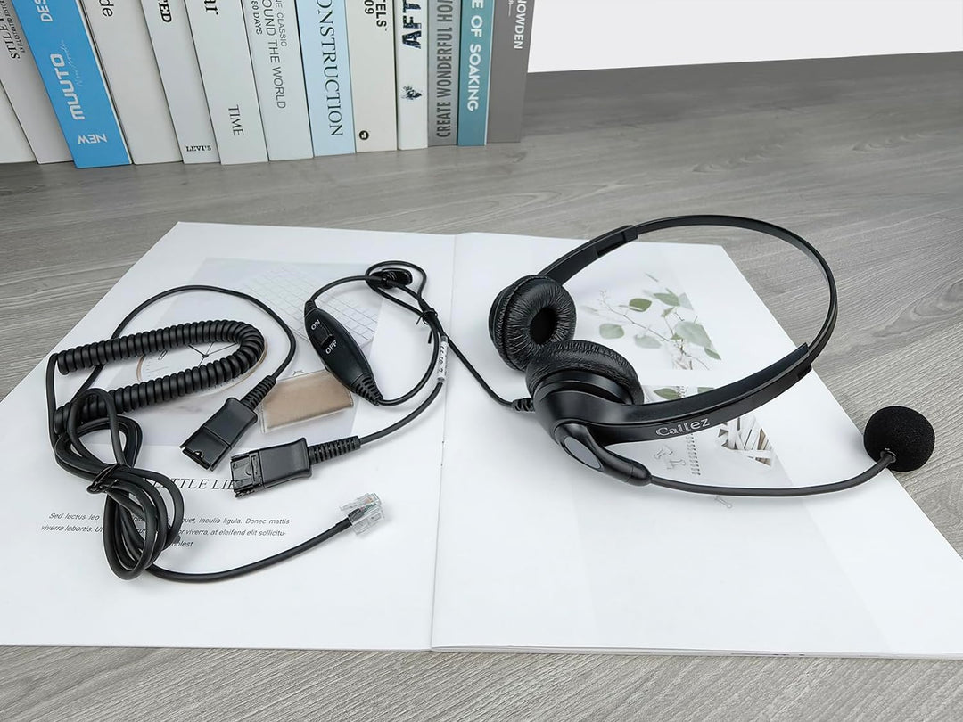 RJ45 Telefon Headset mit Mikrofon Noise Cancelling &amp; Quick Disconnect Kabel, Festnetztelefon Kopfhör