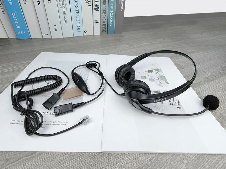 RJ45 Telefon Headset mit Mikrofon Noise Cancelling &amp; Quick Disconnect Kabel, Festnetztelefon Kopfhör