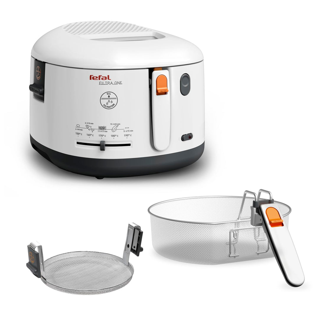Tefal FF1631 Fritteuse Filtra One | 1.900 W | Kapazität 1,2 Kg | Clean-Oil-System | Auffangsieb für