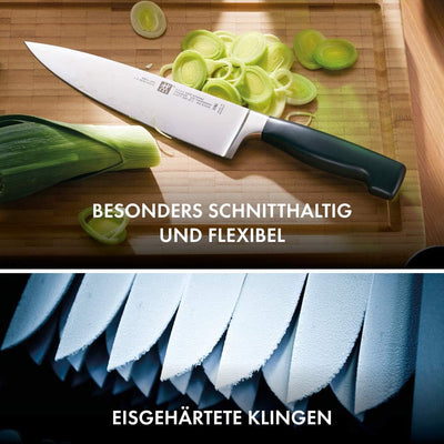 ZWILLING Selbstschärfender Messerblock, 7 teilig, schwarz, Vier Sterne Schwarz, Vier Sterne, Single,