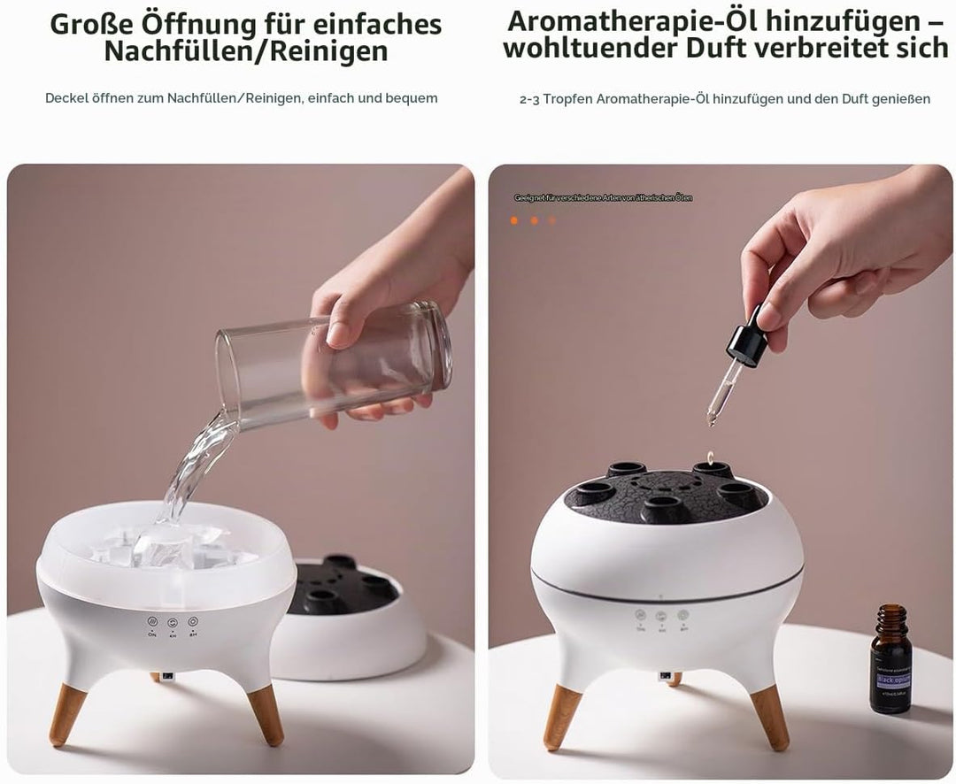 ThreeH 3-in-1 Quallen Diffuser Luftbefeuchter Mit 7 Farben Led Fernbedienung für Homeoffice Yoga Zim