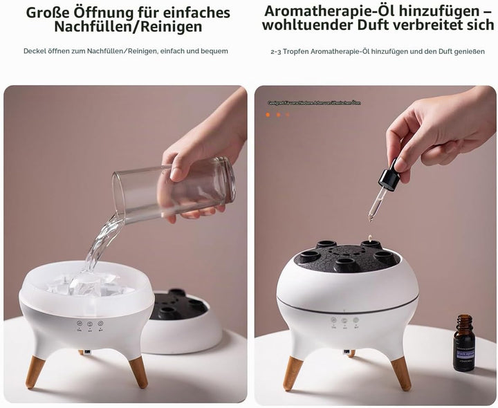 ThreeH 3-in-1 Quallen Diffuser Luftbefeuchter Mit 7 Farben Led Fernbedienung für Homeoffice Yoga Zim