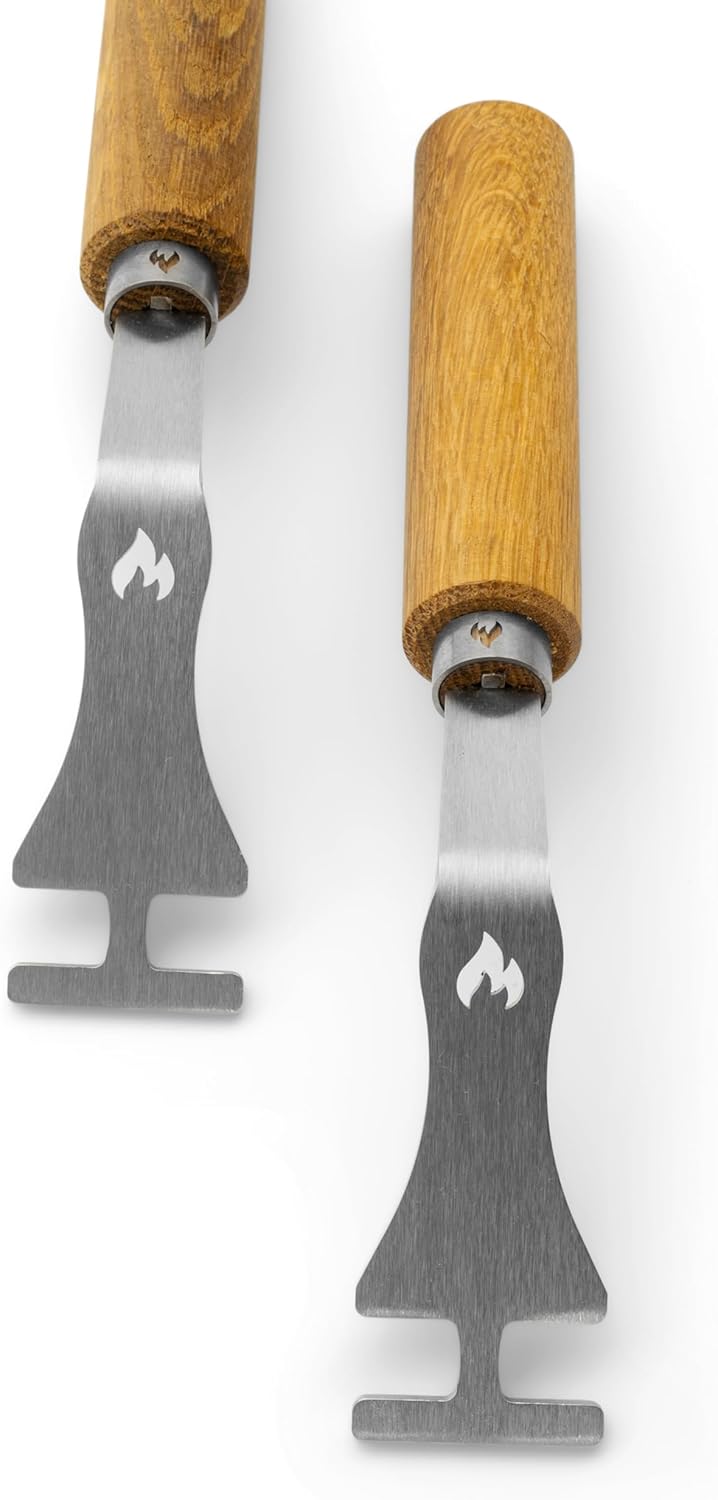 Universal-Griffe | Grillrostheber aus Edelstahl | abnehmbar - robust für alle Grillroste (Stäbe von