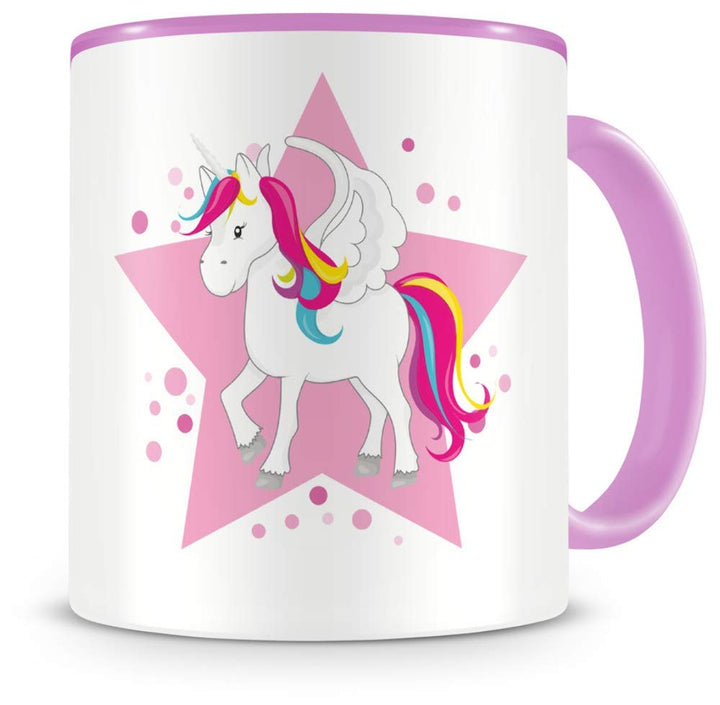 Samunshi® Kinder-Tasse mit einem grossen Einhorn als Motiv Bild Kaffeetasse Teetasse Becher Kakaotas