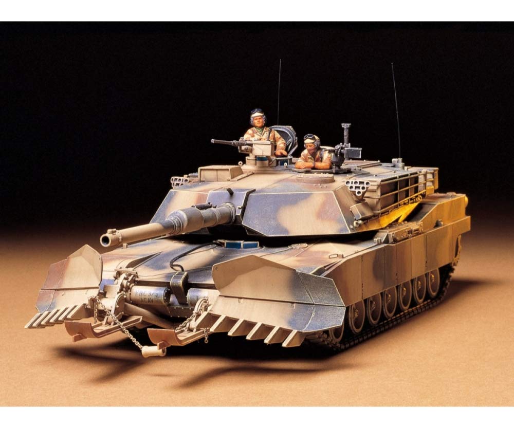 Tamiya 300035158 TAM35158 35158-1:35 US Kampfpanzer M1A1 Abrams mit Minenräum-Pflug (2), Modellbausa