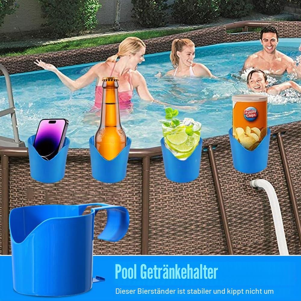 Mineup 4pcs Pool Getränkehalter, Poolside Cup Holder, Poolrand Getränkehalter, Pool Becherhalter, Po