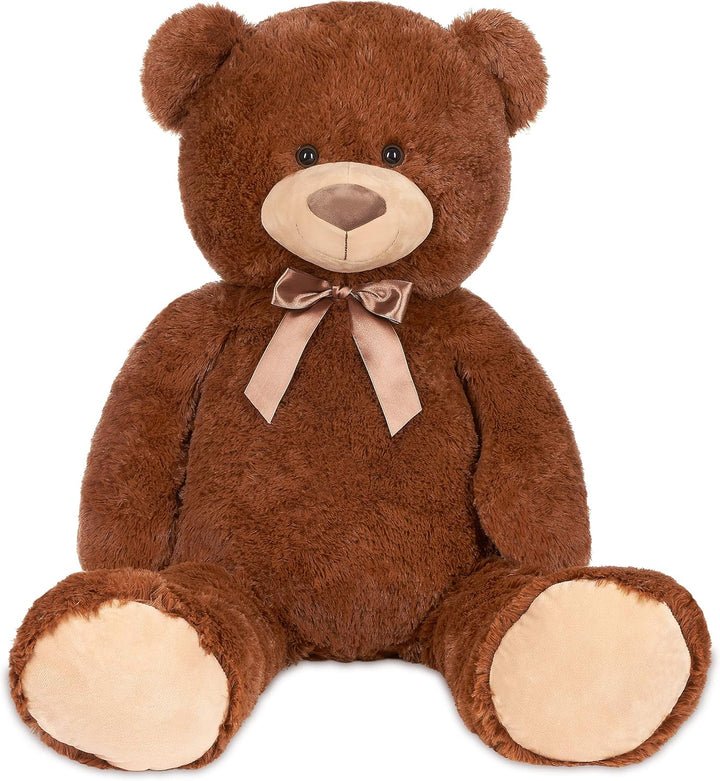 BRUBAKER XXL Teddybär 100 cm - Dunkelbraun - Stofftier Plüschtier Kuscheltier Braun, Braun