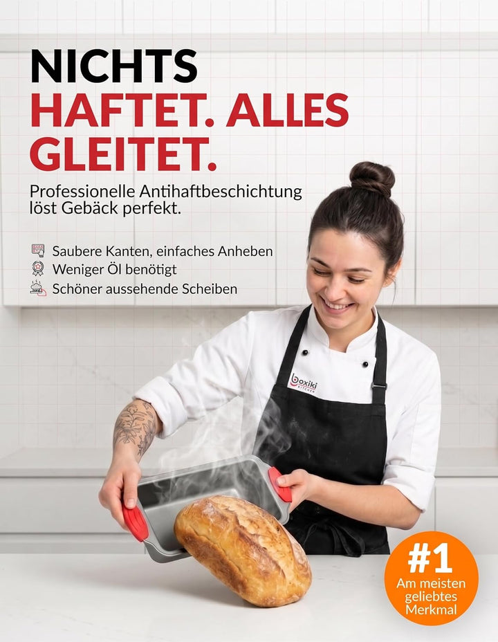 Kastenform - Premium Antihaft-Kastenform aus Stahl von Boxiki Kitchen | Professionelle Antihaft-Back