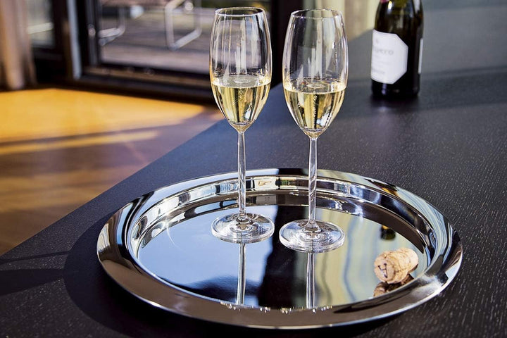 Philippi - LUNA Tablett - glänzender Edelstahl - Kellnertablett zum servieren von Sekt, Kaffee, Tee