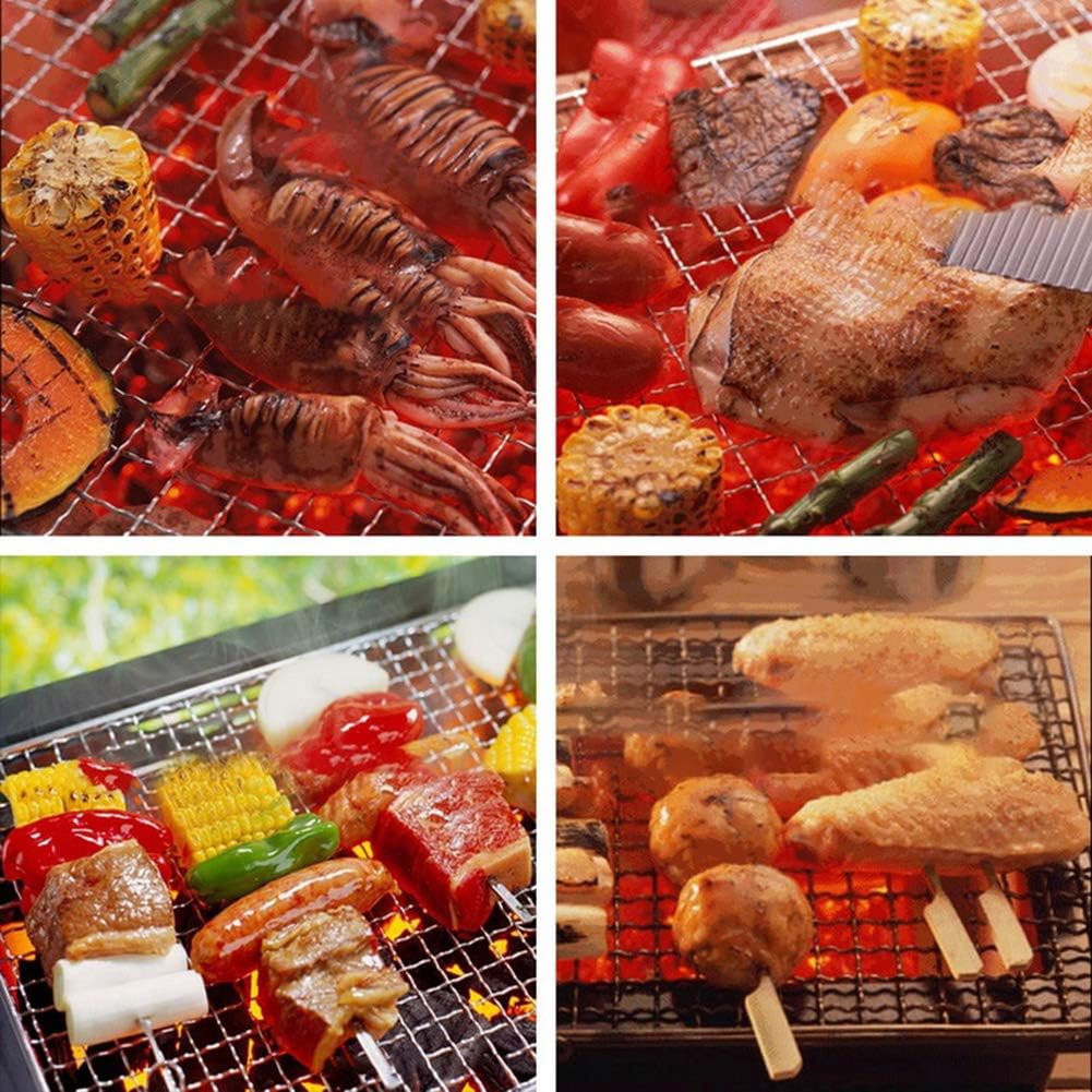 304 Grillrost Edelstahl, Grillrost Rund Aus-Rostfreiem Stahl, Grill-Aufsatz, Rost, BBQ, Antihaft-Gri