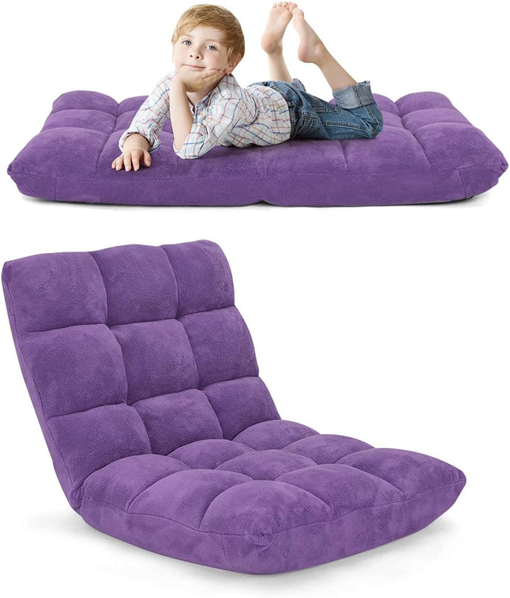 GOPLUS Bodenstuhl, Bodensofa mit Rückenlehne, Bodensessel mit Schlaffunktion, Floor Chair, Lazy Sofa