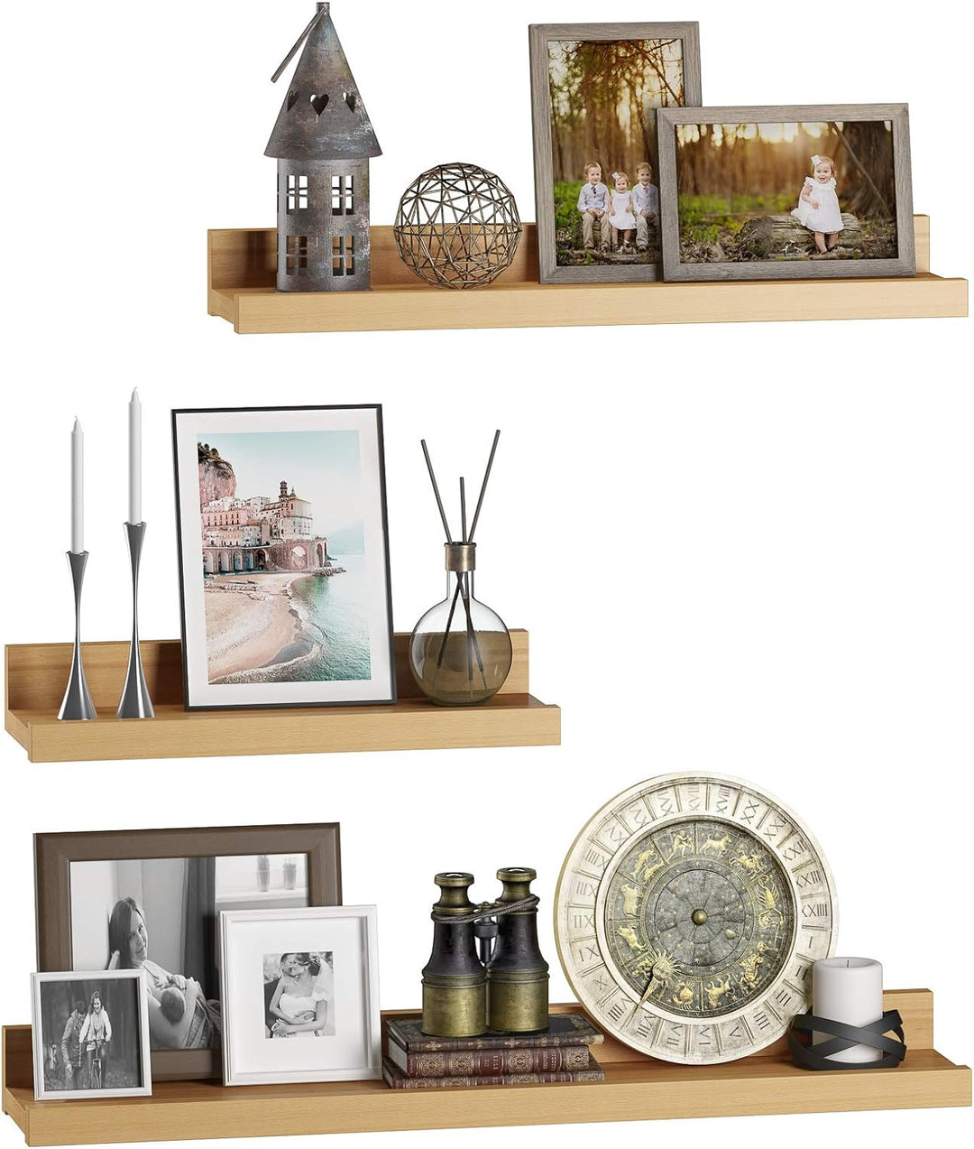 Erst-Holz Bucheablage Regal Fotoleiste für Bilder Bücher und Deko in DREI verschiedenen Längen V-90.