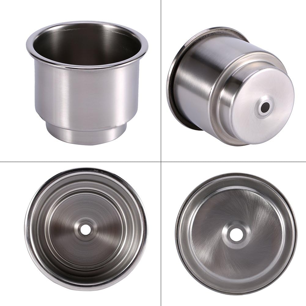 Keenso Auto Getränkehalter, 2 Stk Universal Perforierter Edelstahl Getränkehalter 10.5cm+9.5cm Geträ