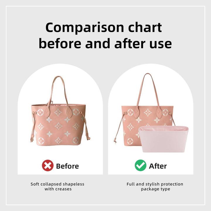 DGAZ Seide Handtasche Organizer für LV Neverfull PM/MM/GM, Taschenorganizer Tasche in Tasche Organiz