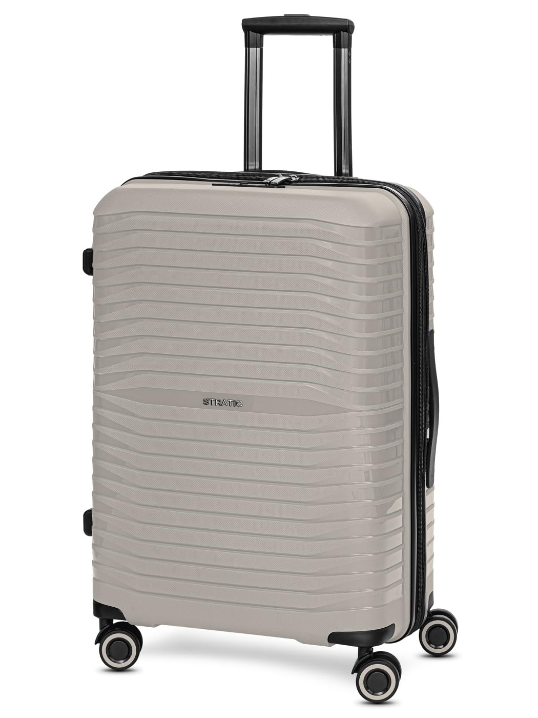 Stratic Shine Koffer & Trolley gross | Ausgestattet mit 4 360° Drehbare Rollen, Kreuzpackgurt, Dehnf