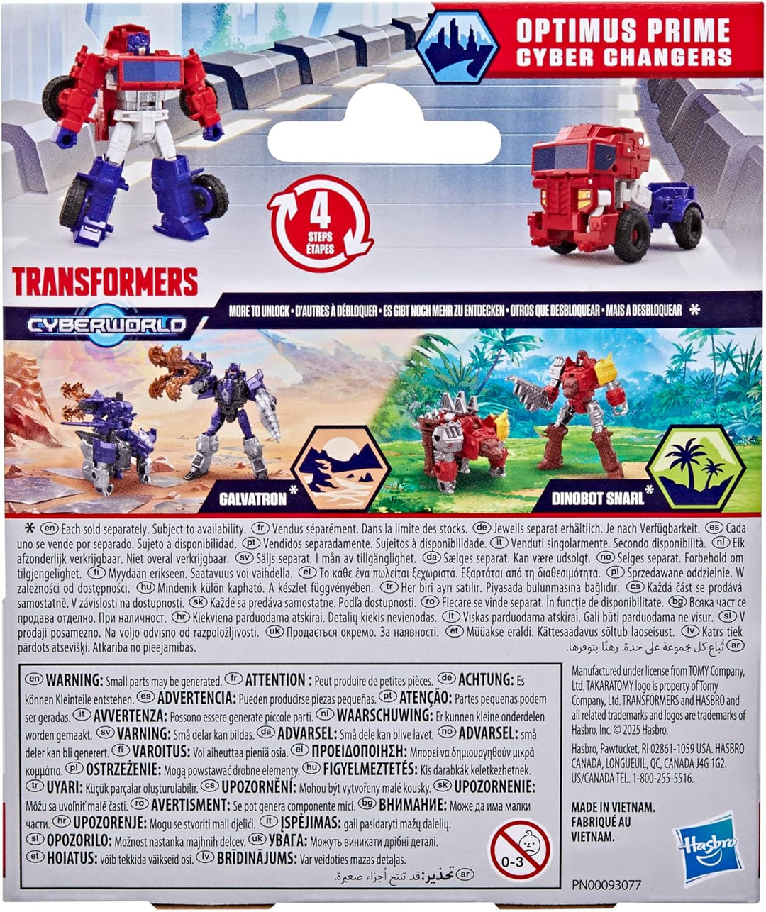 Transformers Cyberworld Cyber Optimus Prime Offroad, 10 cm grosse Action-Figur mit 4 Schritten zur V