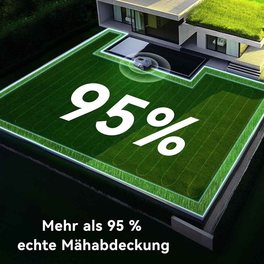 Neomow X LE Mähroboter ohne Begrenzungskabel, bis 1500㎡, 3D LiDAR SLAM+Vision Fusion Kartierung, Kei