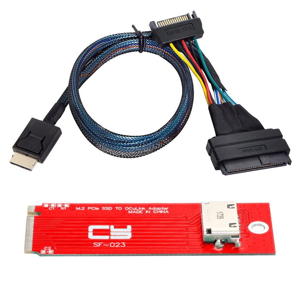 NFHK U.2 SFF-8639 Kabel & PCI-E 3.0 M.2 M-Key auf Oculink SFF-8612 SFF-8611 Host-Adapter für PCIe Nv