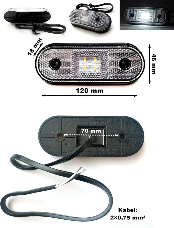 MelTruck® Anhängerbeleuchtung LED Rückleuchten und Umrissleuchten 13 polig Kabel 5m Set