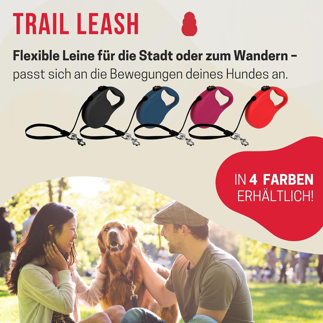 KONG ausrollbare Hundeleine "Trail" I hochwertige Rollleine mit Break &amp; Lock System I lange Leine fü