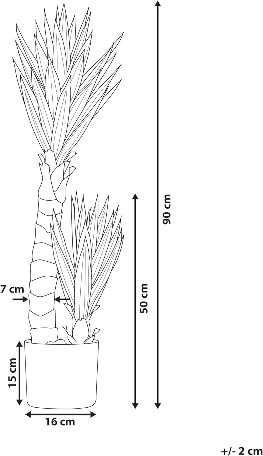 Dekopflanze in Aloe Vera-Form Kunststoff 90 cm grün Yucca