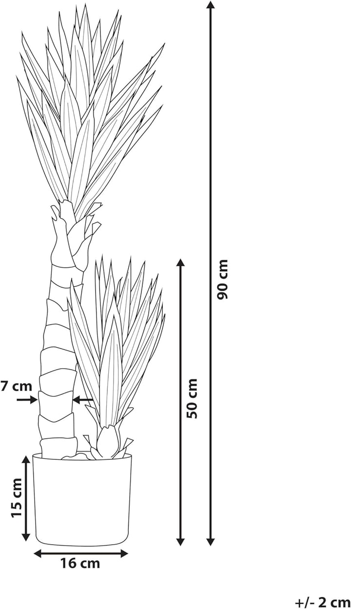 Dekopflanze in Aloe Vera-Form Kunststoff 90 cm grün Yucca