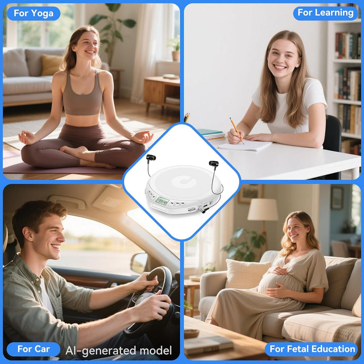 Gueray CD Spieler Tragbarer CD-Player Persönliche CD Players mit Kopfhörer LCD Display Anti-Skip Sch