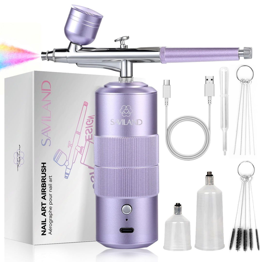 SAVILAND Advanced Nail Art Airbrush Set: Nail Art Kreativität und Perfekte Ergebnisse wie im Salon A