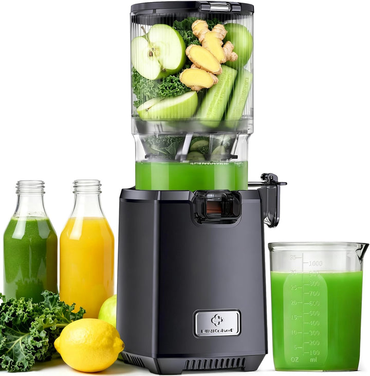 LINKChef Entsafter Slow Juicer, 130MM Öffnung und 1,8L Entsafter für Ganze Gemüse und Obst, Juicer M