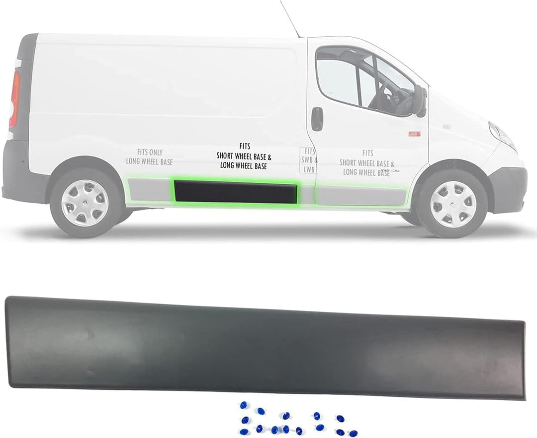 MKAREPART Lange Zierleiste Leiste - Schiebetürleiste kompatibel mit Vivaro Trafic MK2 Primaster 2001