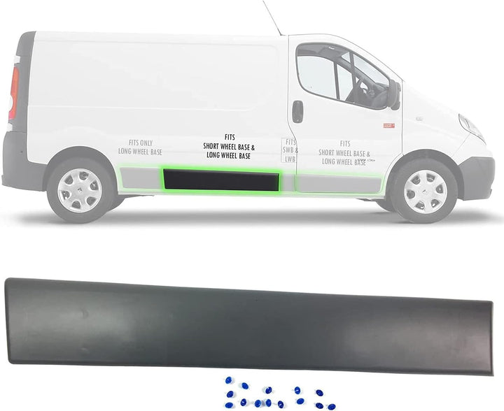 MKAREPART Lange Zierleiste Leiste - Schiebetürleiste kompatibel mit Vivaro Trafic MK2 Primaster 2001