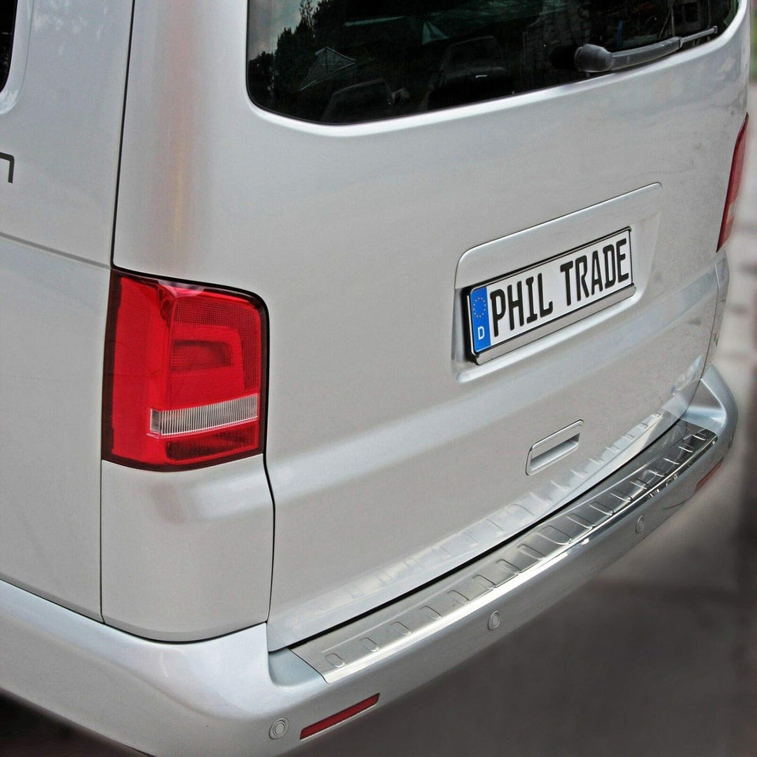 Ladekantenschutz Edelstahl CHROM kompatibel für VW T5 | VW T6 | ab 2003 |130CM | mit Abkantung | pre