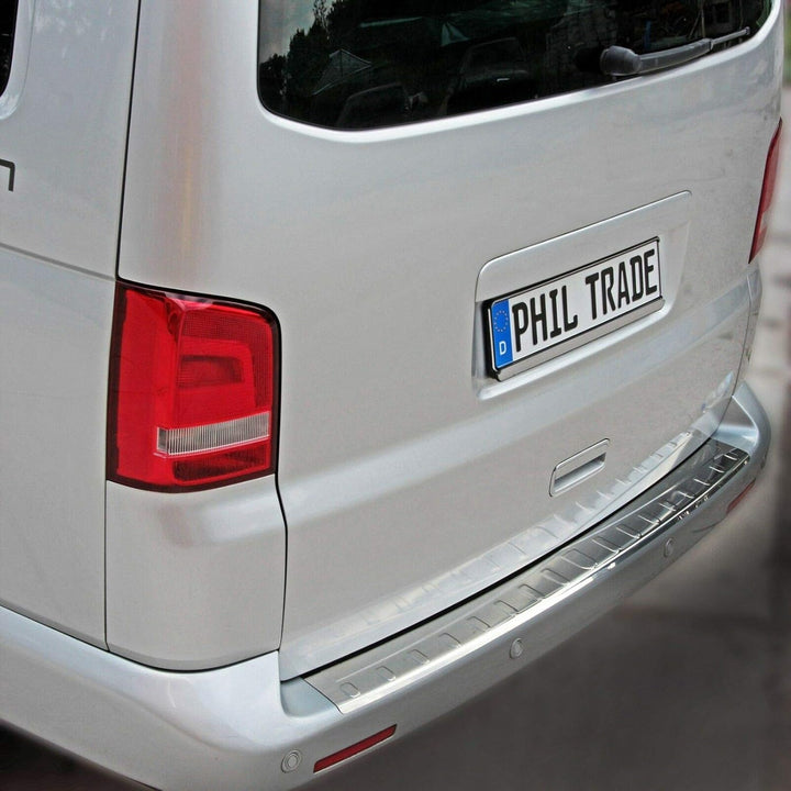 Ladekantenschutz Edelstahl CHROM kompatibel für VW T5 | VW T6 | ab 2003 |130CM | mit Abkantung | pre