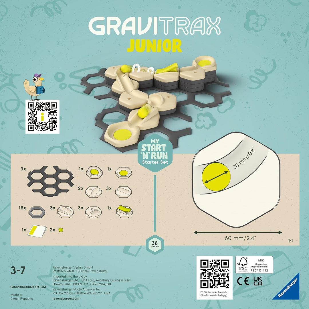 Ravensburger GraviTrax Junior Starter-Set S 27531 - Murmelbahn überwiegend aus nachwachsenden Rohsto