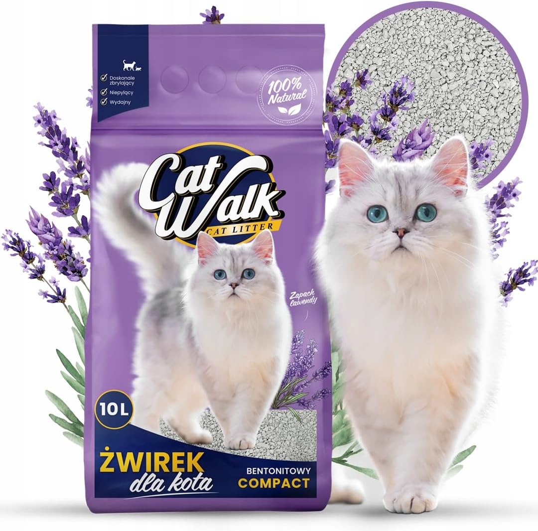 CatWalk Lavendel Katzenstreu | 10L - Einzelpack | 100% Bentonit, klumpend, Geruchskontrolle, Frische