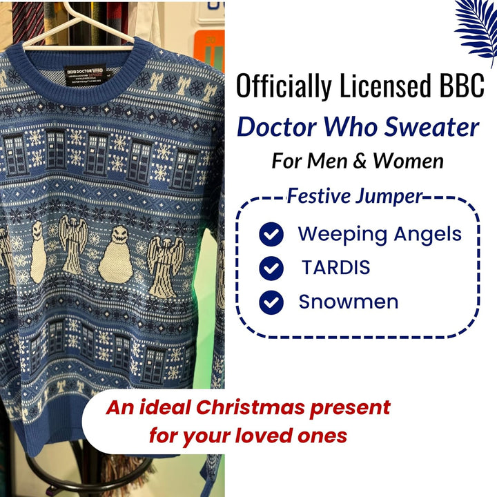 DOCTOR WHO Christmas Sweater - Offizieller BBC Festlicher Pullover, XS
