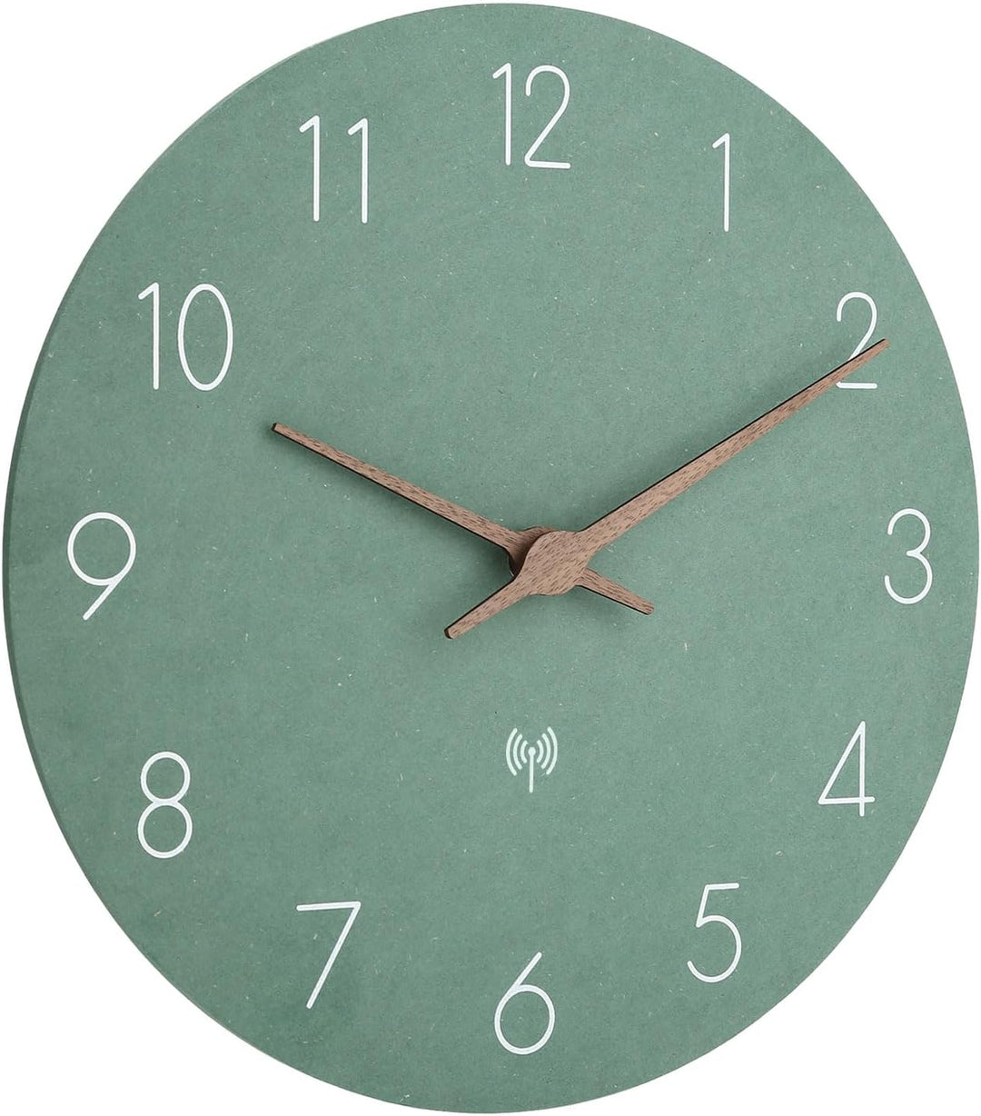 Funkuhr Wanduhr MDF Holz Wanduhr Ohne TickgeräUsche Lautlos 25cm Quarz Batterie Gross Einfach zu Les
