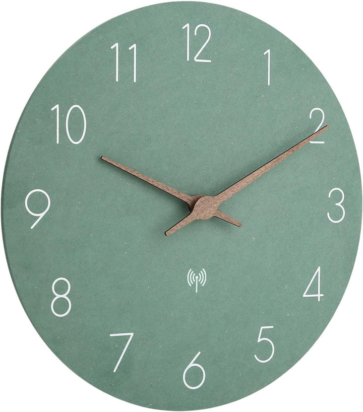 Funkuhr Wanduhr MDF Holz Wanduhr Ohne TickgeräUsche Lautlos 25cm Quarz Batterie Gross Einfach zu Les