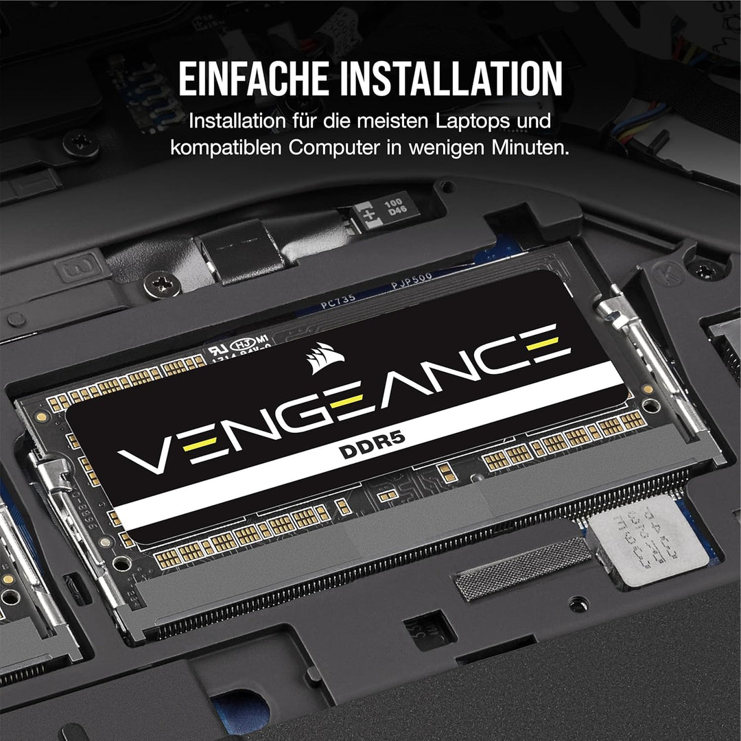CORSAIR Vengeance SODIMM DDR5 RAM 48GB (1x48GB) 4800MHz CL40-40-40-77 1.10V Intel XMP 3.0 Laptop-Spe