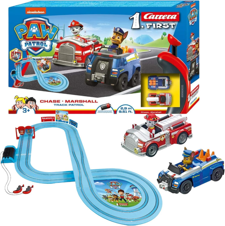Carrera 20063031 FIRST PAW PATROL Track Patrol 2,4m Rennstrecken-Set | 2 ferngesteuerte Fahrzeuge mi
