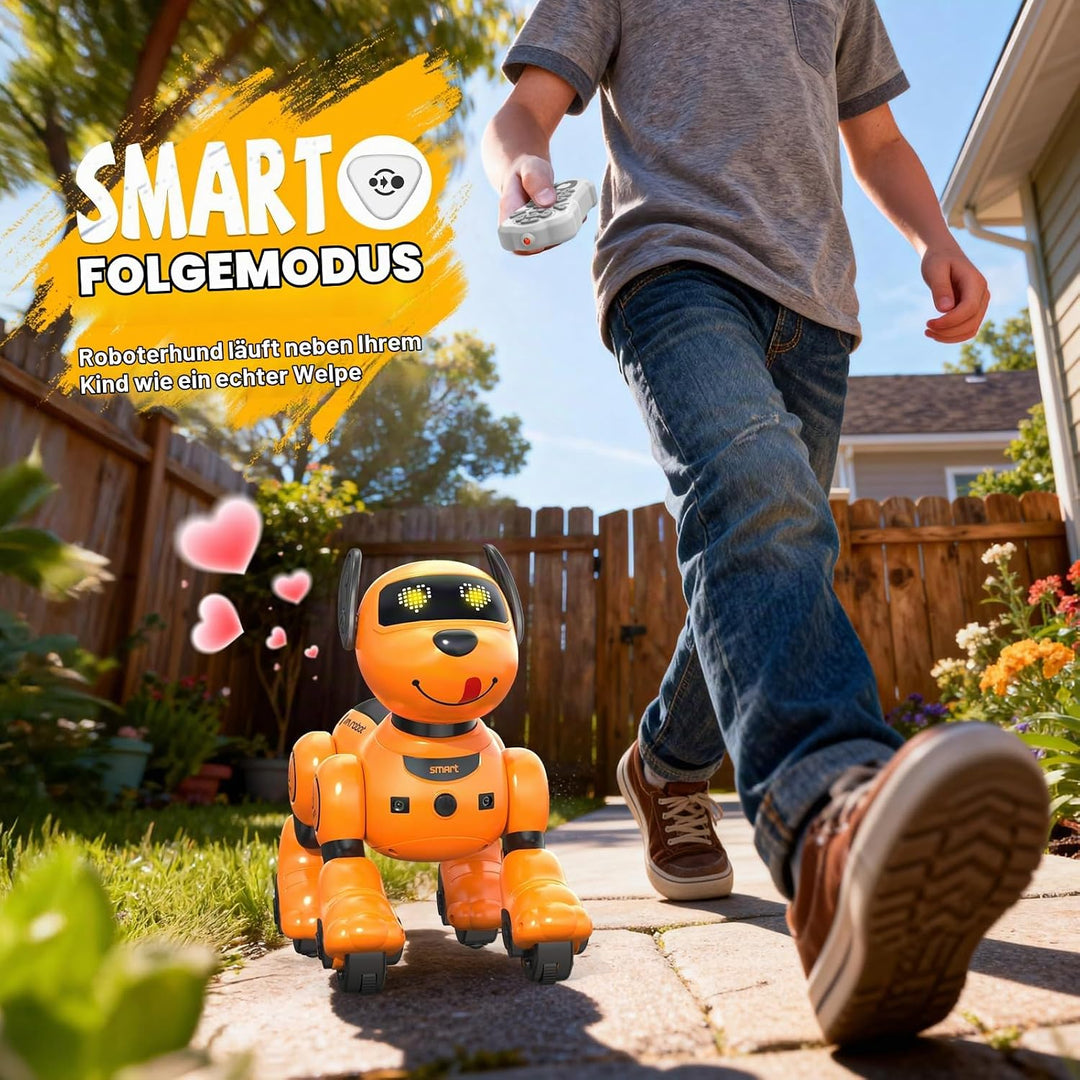 anysun Roboter Hund, Roboterhund Wiederaufladbar, Programmierbares Roboter-Spielzeug mit Follow-Funk