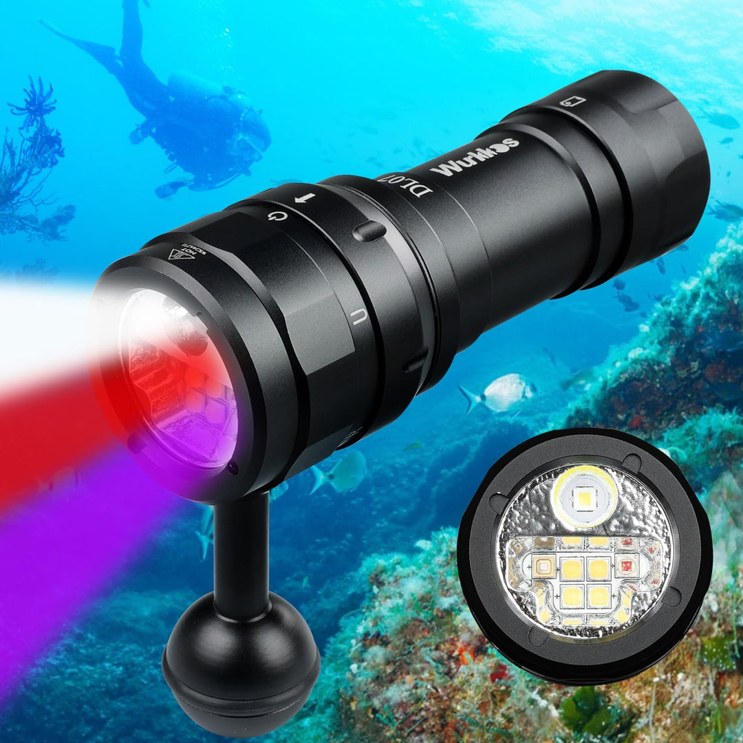 Wurkkos DL07 Tauchlampe,3000 Lumen LED Tauchen Taschenlampe 100 M Unterwasser Foto Füllbeleuchtung U