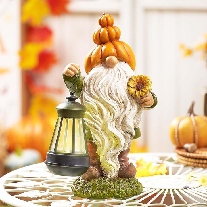 TERESA'S COLLECTIONS Herbstdeko Outdoor, Gartendeko für Draussen, Gartenzwerg lustig Wetterfest Figu