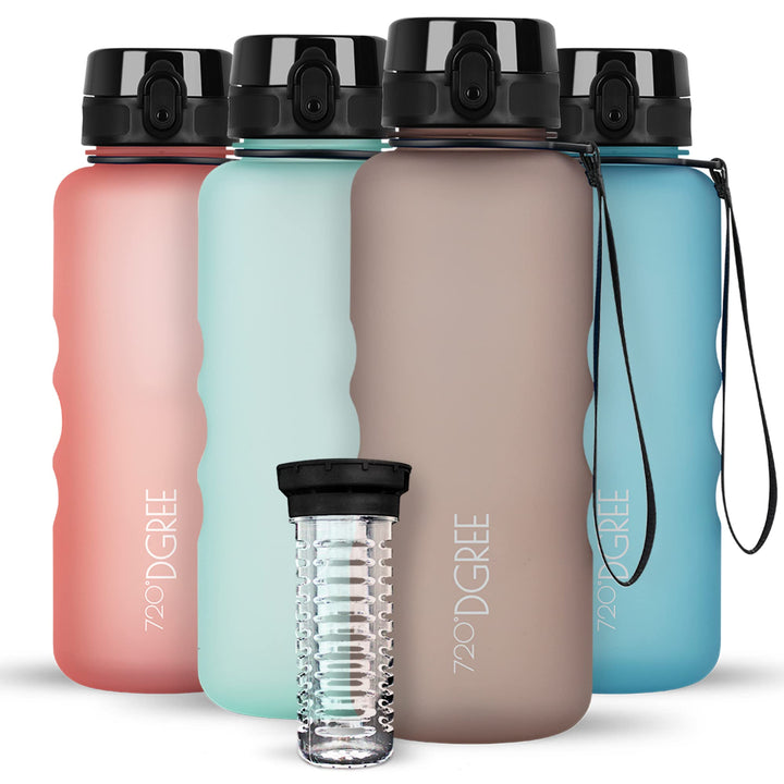 720°DGREE Trinkflasche 1,5l “uberBottle“ +Früchtebehälter - BPA-Frei, Auslaufsicher - Wasserflasche