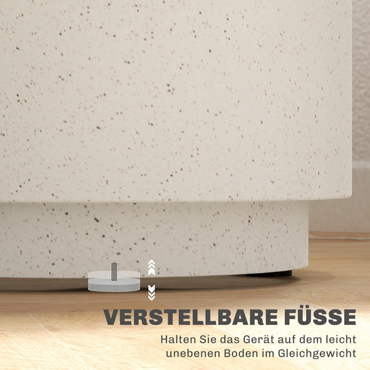 HOMCOM Beistelltisch Rund Nachttisch mit Beton-Optik, Couchtisch mit Fussstützen Wohnzimmertisch Sof